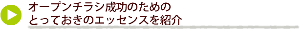 オープンチラシ成功のためのとっておきの’エッセンスを紹介